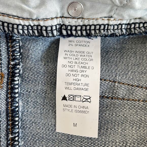 Spécial A  Los Angeles  Maternity Distress Jeans Short Lace inset  Blue Size M - Picture 8 of 8